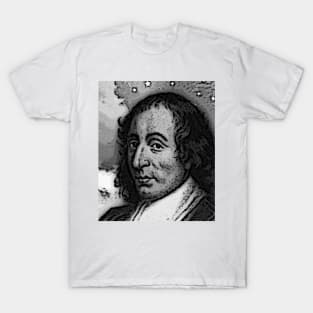 Blaise Pascal Black And White Portrait | Blaise Pascal Artwork T-Shirt